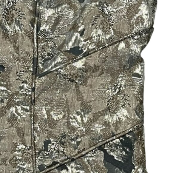 THEIA Brocade Design Metallic Silver Gray Floral Cocktail Dress Size 8 NWOT - Picture 5 of 15